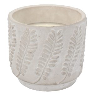Concrete Citronella Candle 13.5cm - Leaf Wrap