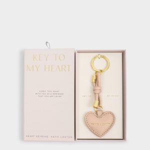 Gift Boxed Keyring 'Key To My Heart' in Nude Pink