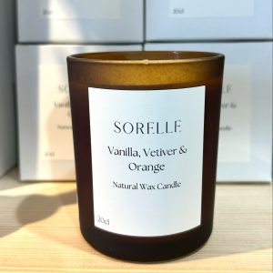 Small Vanilla Vetiver & Orange SORELLE Natural Wax Candle