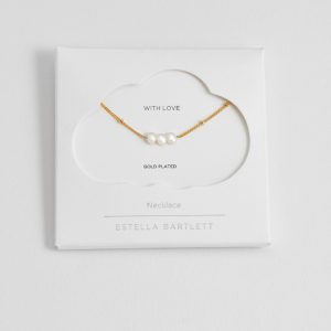 BEADED CHAIN AND PEARL NECKLACE