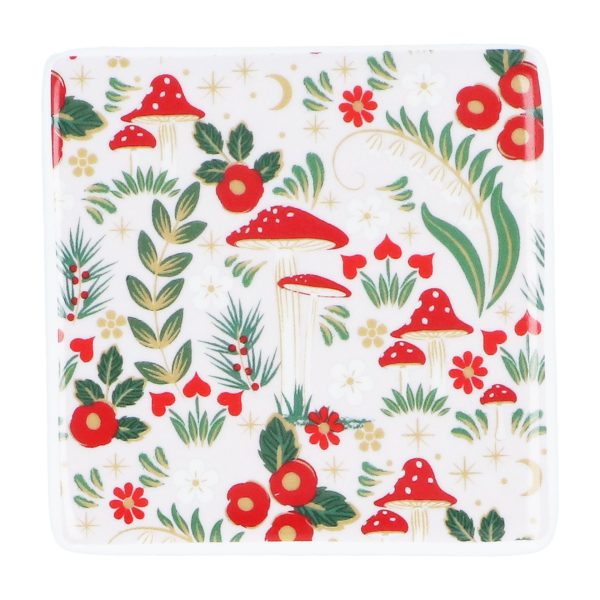 Porcelain Coaster 10cm - Toadstools