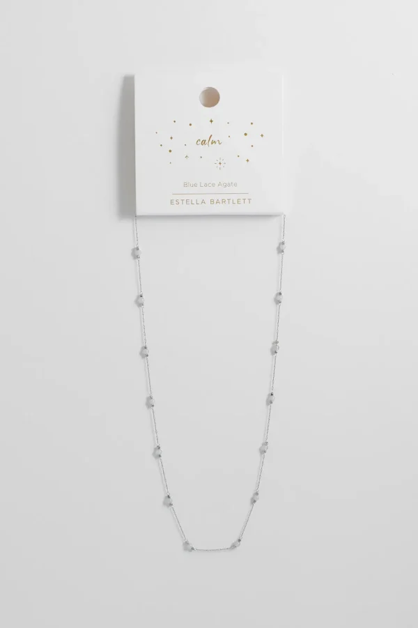 Blue Lace Agate Paperlink Necklace - Calm