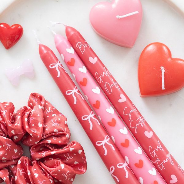 Set 3 Valentines Taper Candles