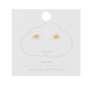 Double Heart Stud Gold Earrings