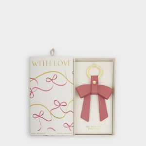Boxed Bow Keyring in Raspberry Pink