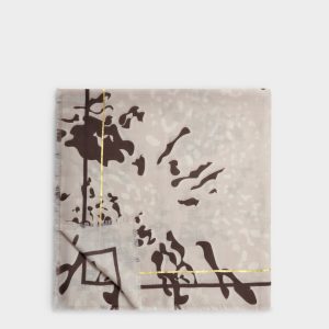 Katie Loxton Animal Print Chocolate and Gold Foil Scarf
