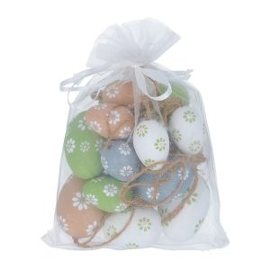 Flower Print Eggs Bag/15 Acrylic Dec