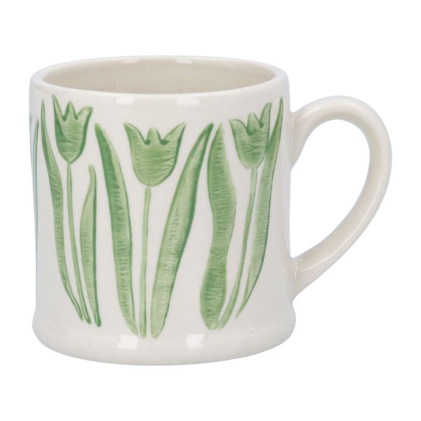 Stoneware Mini Mug Green Tulips