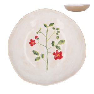 Meadow/Red Flower Stoneware Pasta Bowl
