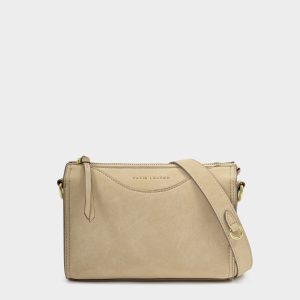 Alba Suedette Crossbody Bag in Desert Sand