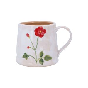 Meadow/Red Flower Stoneware Mug