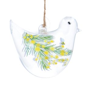 Mimosa Bird Glass Hanging Dec