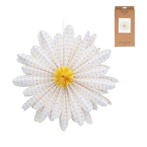 Paper Flower 40cm - White/Polka Dot