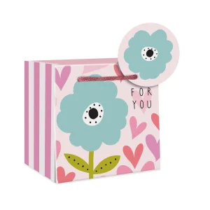 Hearts & Flowers Mug Gift Bag