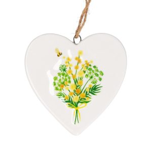 Mimosa Heart Ceramic Hanging Dec