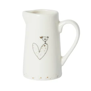 Bird & Heart Small Ceramic Jug
