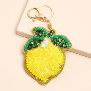 Beaded Lemon Keyring and Bag Charm