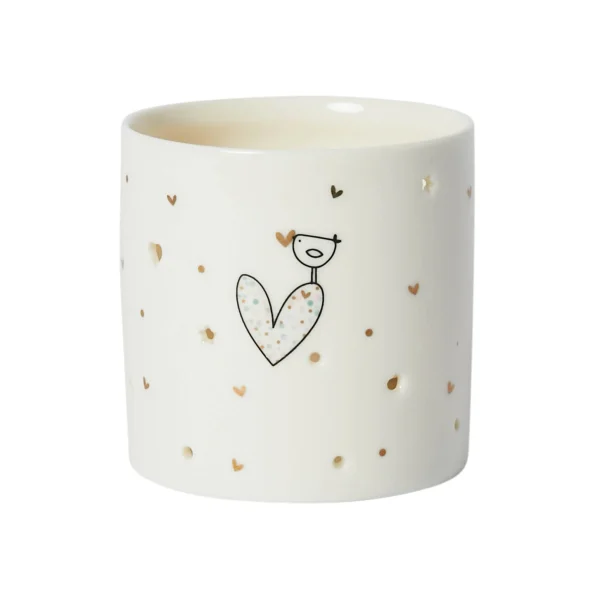 Signature-Bird & Heart Porcelain Tealight Holder