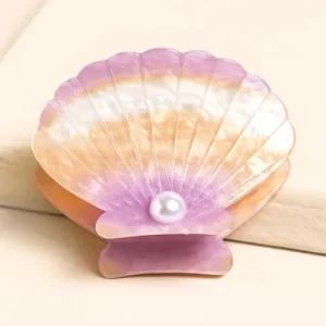 Large Lilac Shell Hair Clip