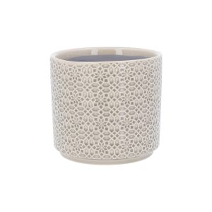 Stoneware Pot Cover 12.5cm - Grey Tile