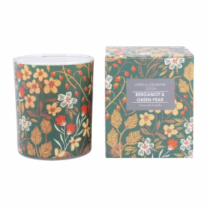 Boxed Scented Candle 8.5cm - Teal Floral