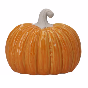 Porcelain Orn 13cm - Orange Semi 3D Pumpkin