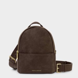 Mika Small Suedette Backpack in Bitter Chocolate