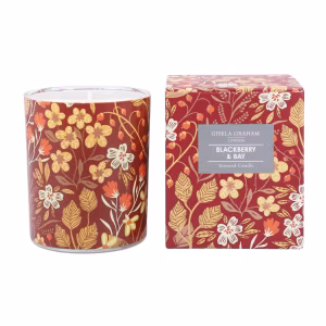 Boxed Scented Candle 8.5cm - Burgundy Floral