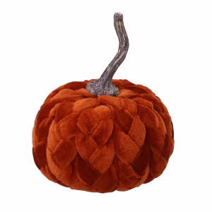 Velvet Orn 16cm - Orange Braid Pumpkin