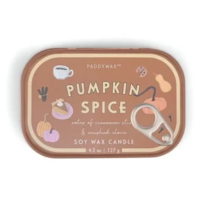 Paddywax Pumpkin Printed Tin Candle - Pumpkin Spice