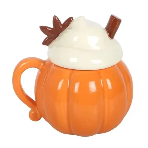 Pumpkin Cream Lidded Autumn Mug