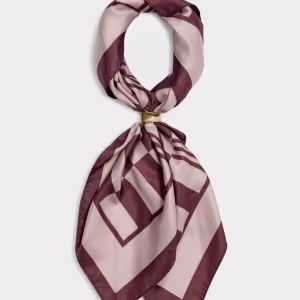 Check Satin Multiway Scarf in Pink and Cherry