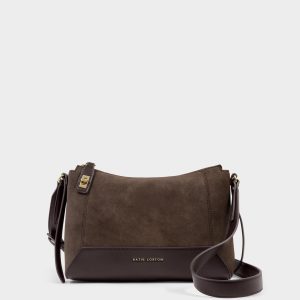 Charlbury Suedette Crossbody Bag in Bitter Chocolate