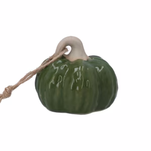 Porcelain Orn 7cm - Green Pumpkin